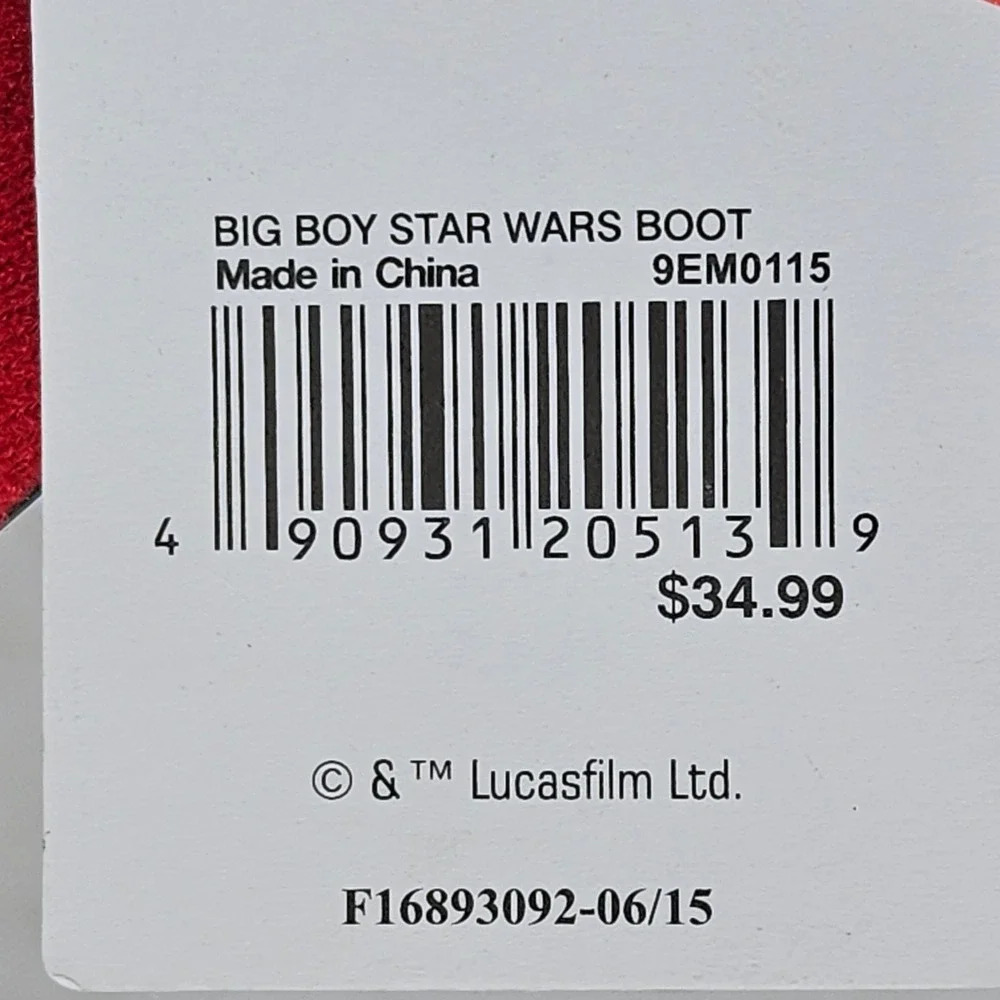 Star Wars Stormtrooper Winter Snow Boots‎ Red Black Boys Size 4
